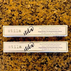 Stila Dual-Ended Liquid Eye Liner in Intense Black/Sangria PACK OF 2 - NEW!!